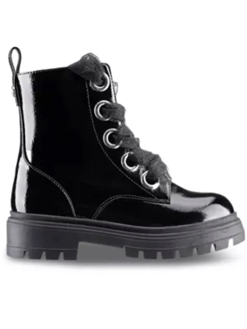 NWT Nina Black Patent Chassy Booties With Tulle Laces